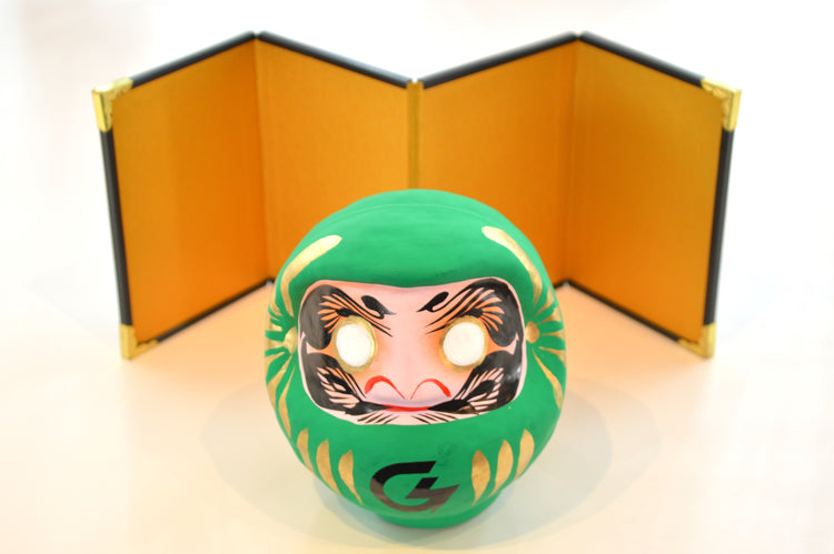 G.base Original Mini Daruma & Gold Folding Screen Set